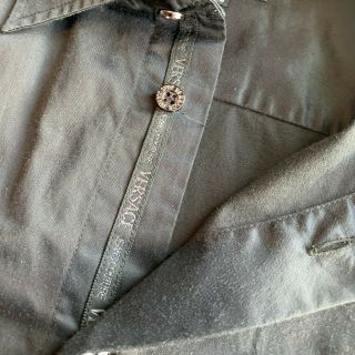Vintage Versace Jeans Couture Men ' s Black Button Up Sleeve Print Sz XXL 90s RARE 5