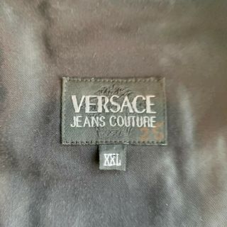 Vintage Versace Jeans Couture Men ' s Black Button Up Sleeve Print Sz XXL 90s RARE 8
