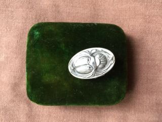 Unger Brothers Art Nouveau Sterling Silver Men ' s Scarab Tie Clasp or Dress Clip 8