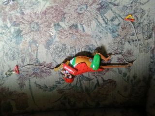 Antique Tin Toy Lindstrom Climbing Monkey Bill Old Vintage Made In Usa