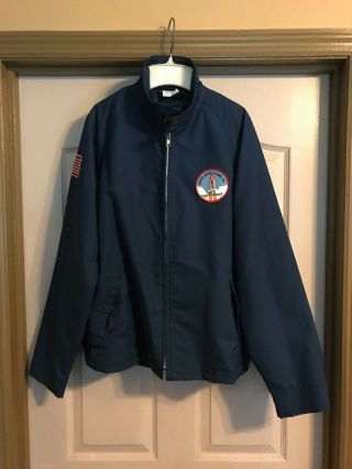 Vintage Nasa Lockheed Space Shuttle Flag & Patch Jacket With Removable Liner