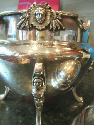 Wilcox Silver Plate Angels Footed Cheese Dome Butter Dish Bowl STUNNING Cherubs 2