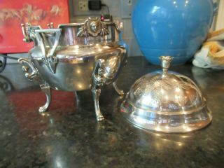 Wilcox Silver Plate Angels Footed Cheese Dome Butter Dish Bowl STUNNING Cherubs 6