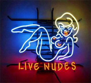 " Live Nudes " Sexy Girl Vintage Porcelain Beer Bar Party Decor Neon Light Sign
