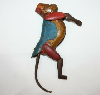 Antique Vtg.  Lindstrom Bill Climbing Monkey Mechanical Tin Toy Litho Retro Usa