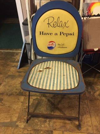 Vintage 1950’s Pepsi Cola (relax Have A Pepsi) Metal Folding Chair