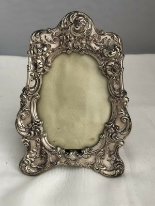 Antique Gorham Sterling Silver Repousse Floral Picture Frame