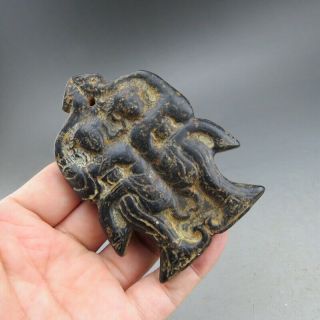 China,  jade,  collectibles,  Black magnet,  Hongshan culture,  dancers,  pendant S0015 2