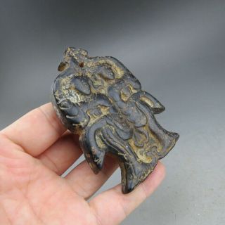 China,  jade,  collectibles,  Black magnet,  Hongshan culture,  dancers,  pendant S0015 3