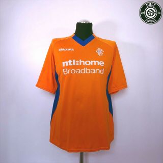 Glasgow Rangers Vintage Diadora Away Football Shirt Jersey 2002/03 (l)