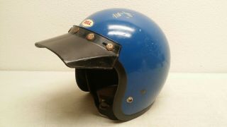 Vtg 1975 Bell Magnum Mag Iii 3 Motorcycle Car Blue Helmet 7 1/2