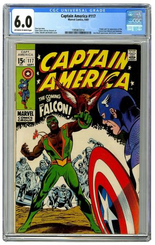 Captain America 117 Cgc 6.  0 Vintage Marvel Comic Key 1st Falcon (sam Wilson)