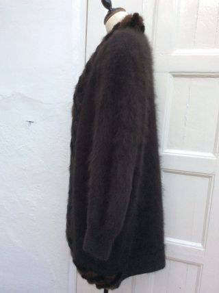SHINE Unique One Off Vintage Brown Angora Mink Fur Jacket Cardicoat L/14 - 16 - 18 6