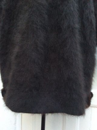SHINE Unique One Off Vintage Brown Angora Mink Fur Jacket Cardicoat L/14 - 16 - 18 8