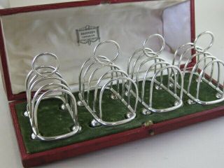 Silver Plate - Boxed Set Of 4 Individual Toast Racks By Harrods Of London