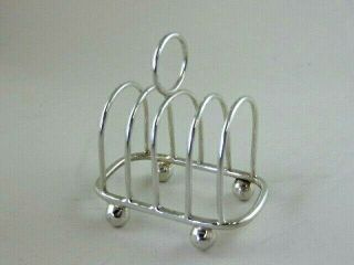 SILVER PLATE - BOXED SET of 4 INDIVIDUAL TOAST RACKS by HARRODS of LONDON 6