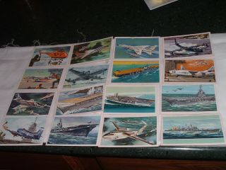 16 Vintage 1961 Revell (model Co. ) Development Of Naval Flight Trading Cards