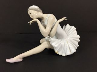 Vintage Lladro 4855 Death Of A Swan Ballerina Retired Porcelain Figurine 10 "