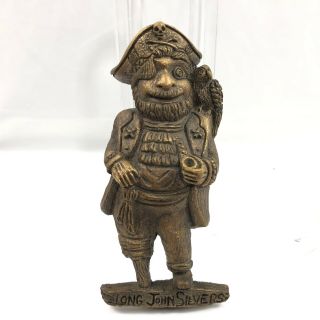 Vintage Long John Silvers Restaurant Carving Of Pirate And Parrot 1982