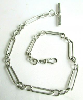 Antique Sterling Silver Albert Watch Chain 30 Grams English Hallmarks