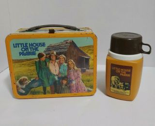 Little House On The Prairie Metal Lunch Box With Thermos Vintage 1978
