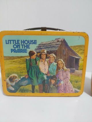 LITTLE HOUSE ON THE PRAIRIE METAL LUNCH BOX WITH THERMOS VINTAGE 1978 2