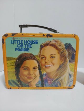 LITTLE HOUSE ON THE PRAIRIE METAL LUNCH BOX WITH THERMOS VINTAGE 1978 3
