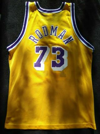 Vintage Champion Los Angeles Lakers Dennis Rodman Jersey Medium Size 40