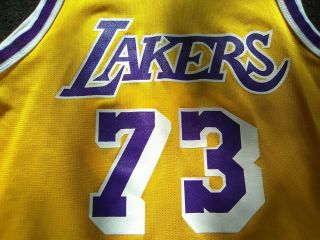 Vintage Champion Los Angeles Lakers Dennis Rodman Jersey Medium Size 40 3