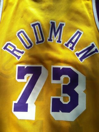 Vintage Champion Los Angeles Lakers Dennis Rodman Jersey Medium Size 40 4