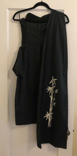 INCREDIBLE Vintage 50s Lauhala Made in Hawaii Black Wiggle Pinup Wrap Dress S 2