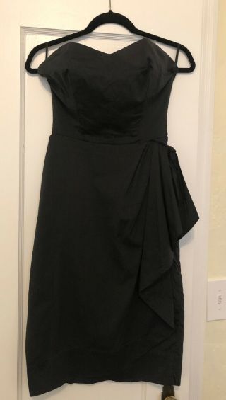 INCREDIBLE Vintage 50s Lauhala Made in Hawaii Black Wiggle Pinup Wrap Dress S 3