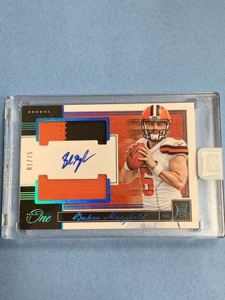 Baker Mayfield 2018 Panini One Dual Patch Auto Rookie Rc Rpa 01/75 Browns Rare