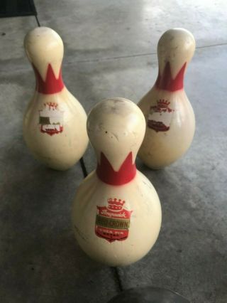 14 Old Brunswick King Duck Pin Red Crown Ndpbc Official Bowling Pins
