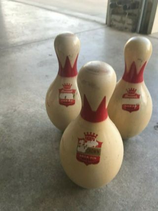 14 Old Brunswick King Duck Pin Red Crown NDPBC Official Bowling Pins 3