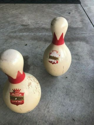 14 Old Brunswick King Duck Pin Red Crown NDPBC Official Bowling Pins 5