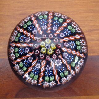 Vintage Perthshire Millefiori Art Glass Paperweight 1970s Hand Made In Scotland