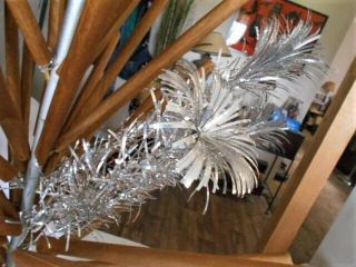 Vintage Pom Pom Royal Pine Aluminum Silver Christmas Tree 4.  5 ft Box 41 Branches 7