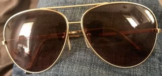 Serengeti Vintage Drivers Oversize Gold Plated Aviator Sunglasses
