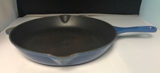 Vintage Le Creuset Blue Skillet With Spouts And Tab 26
