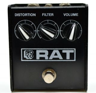 Pro Co Rat Black Face Vintage Guitar Effects Pedal - 1986 Proco Distortion Lm308