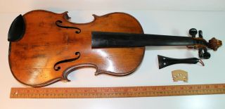 Vintage Richard Rubus Violin For Refurbishing Or Parts W/ Case