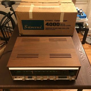 1969 Vintage Sansui Solid State 4000 Stereo Receiver Wood Case W/ Og Box