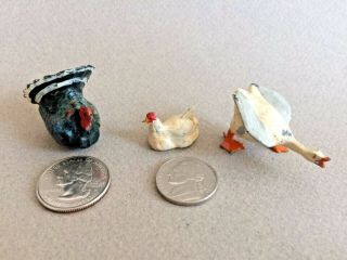 Vintage Cast Iron Miniature Farm Birds ENGLAND 3