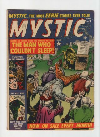 Mystic 9 Vintage Marvel Atlas Comic Pre - Code/hero Horror Gold 10c Zombies Cover