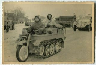 German World Warii Archived Photo Archive: Tracked Motorcycle Nsu Hk - 101