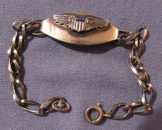 Vintage Sterling Silver World War Ii Army Air Force Sweetheart Jewelry Bracelet