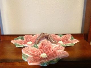 VINTAGE OCI MADE IN JAPAN OMNIBUS FITZ & FLOYD POINSETTIA SERVING DISH 2