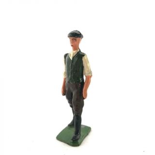 Vintage Johillco Lead Toy Farm Figure Farmhand Worker Stable Man