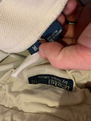 Vintage Polo Ralph Lauren Men’s Cargo Shorts Distressed Thick Heavy Size 36 2